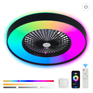 Alternative view of 23-Inch Smart RGB LED Ceiling Fan with Quiet 6-Speed DC Motor & Remote